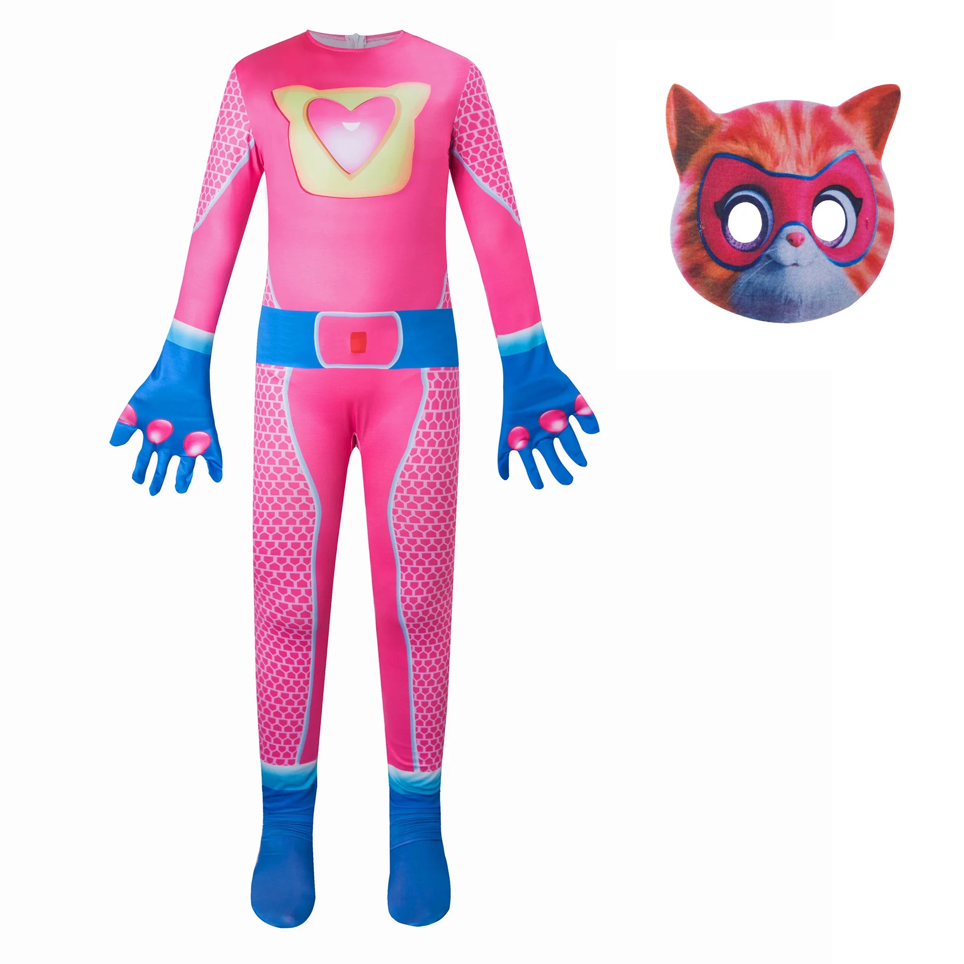 Game Anime Super Kitties Jumpsuit Role-playing Tight Fit Clothing Boy Girl Stage Performance Costumes Clothes Super Cat Bodysuit image 6