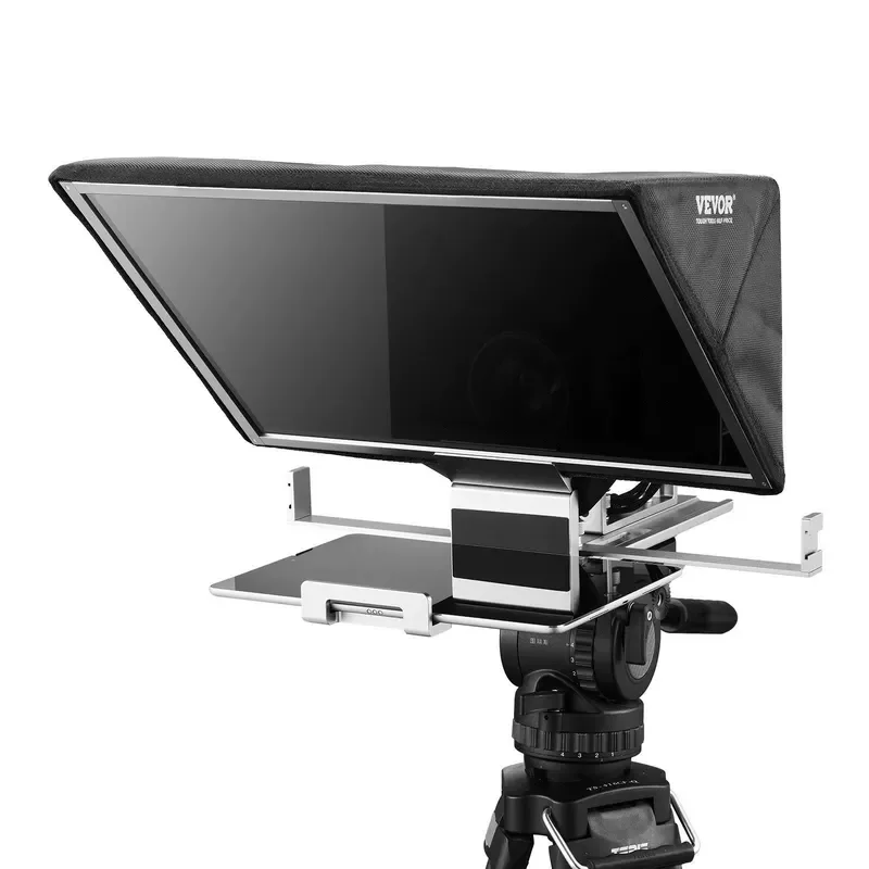 16 Inch Aluminum Teleprompter for Live Streaming Adjustable Angle Compatible with YouTube and Zoom Video Recording Equipment
