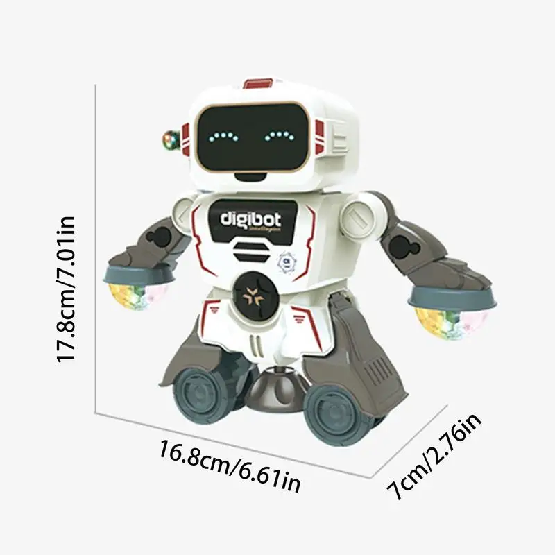 Zabawki-robot dla dzieci 360° Spinning muzyka tańczące roboty z kolorowymi światłami małe dzieci inteligentna interaktywna zabawka elektroniczna dla