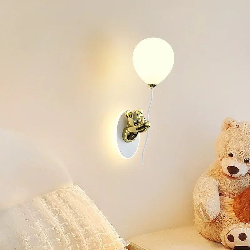 Acrylic Balloon Resin Bear Room Decoration Wall Light Romantic Boys Girls Room Cartoon Lighting Lamp Atmosphere Sense LED Lights