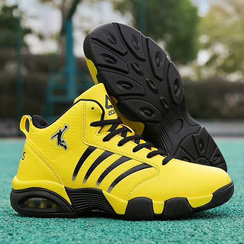 Men Mid Top Basketball Shoes Professional Breathable Shock Absorption Anti-slip Sneakers Outdoor Court Training Athletic Shoes