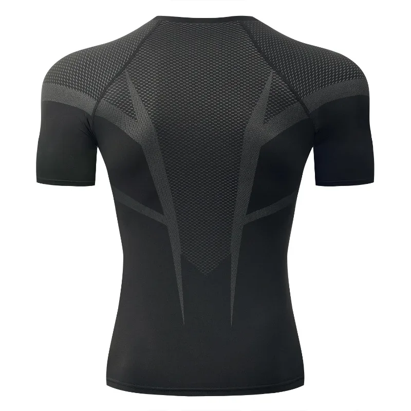 Men's Gym Compression Running Shirt Tight Short Sleeve Sports T-Shirt Fitness Training Workout Breathable Homme Athletic Shirt