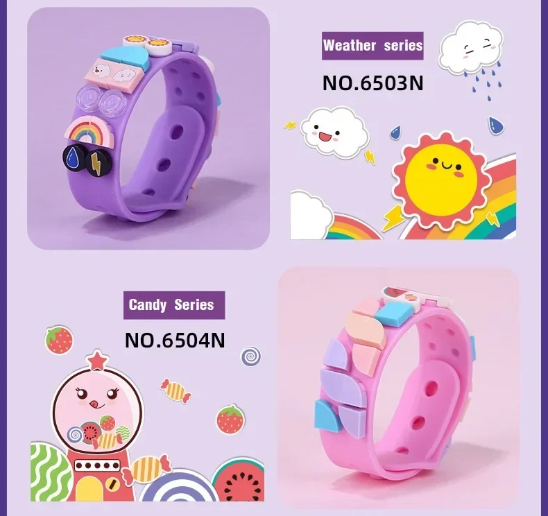 เด็กบล็อกสายรัดข้อมือสร้อยข้อมือ Building Block DIY ของเล่นการ์ตูนสร้างสรรค์สร้อยข้อมือเด็กของขวัญนักเรียนของเล่นอุปกรณ์เสริม