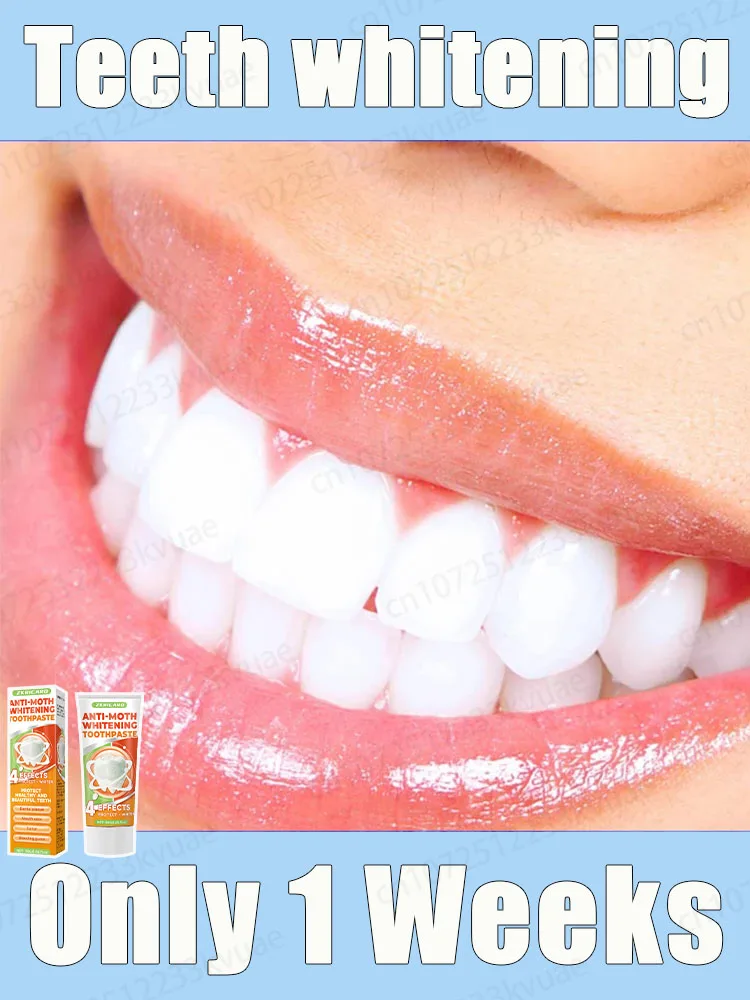 Fast-acting whitening toothpaste - visible results in 7 days | Anti-plaque and bad breath toothpaste for coffee/smokers