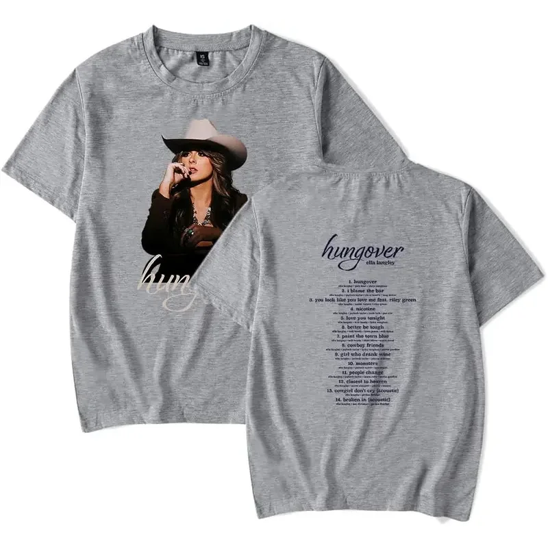 2025 yiyi2025yiyiElla Langley T-Shirt Hungover Album Merch für Männer und Frauen T-Shirt Kurzarm Top T-Shirt