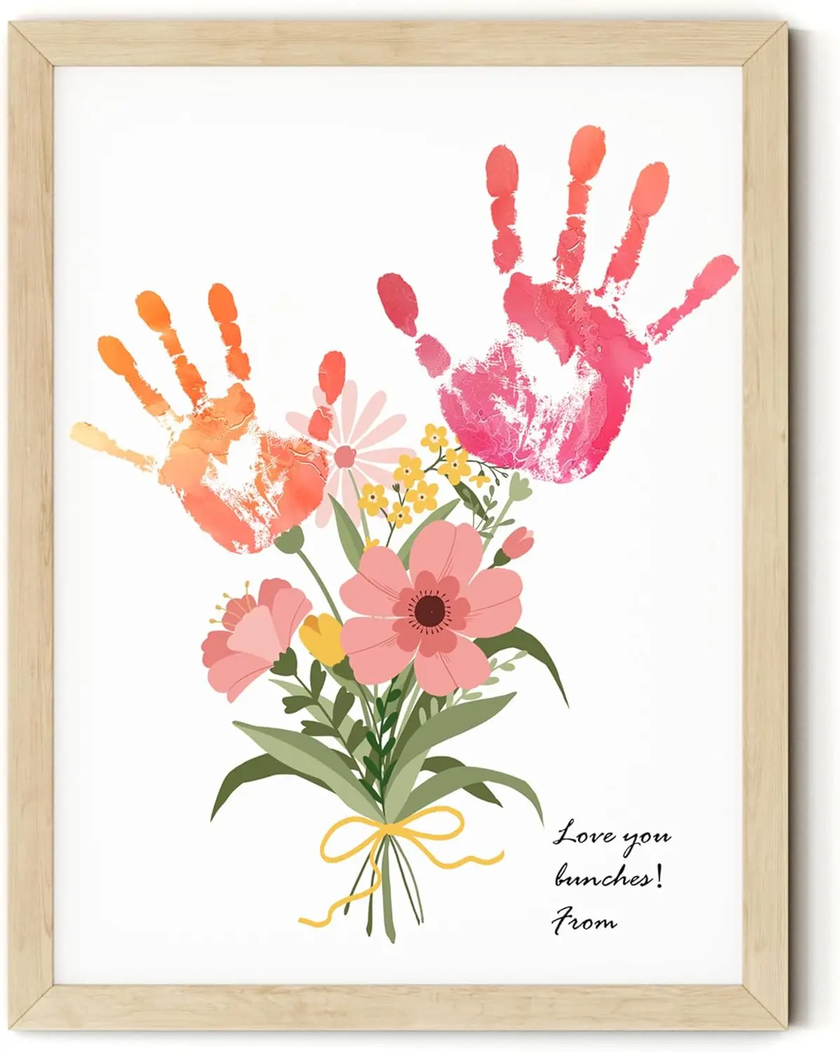 

Flower Bouquet Handprint Art Craft DIY Kit, Unique Gifts for Mom from Daughter or Son for Mother's Day Birthday Christma