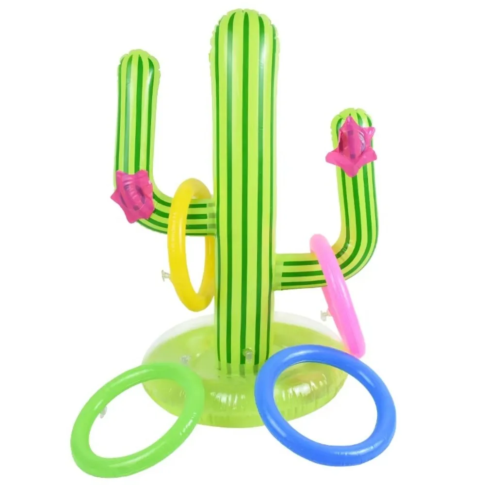 

PVC Inflatable Cactus Ring Toss Game Cactus Interactive Inflatable Floating Toss Game Floating Playing Swimming Ring