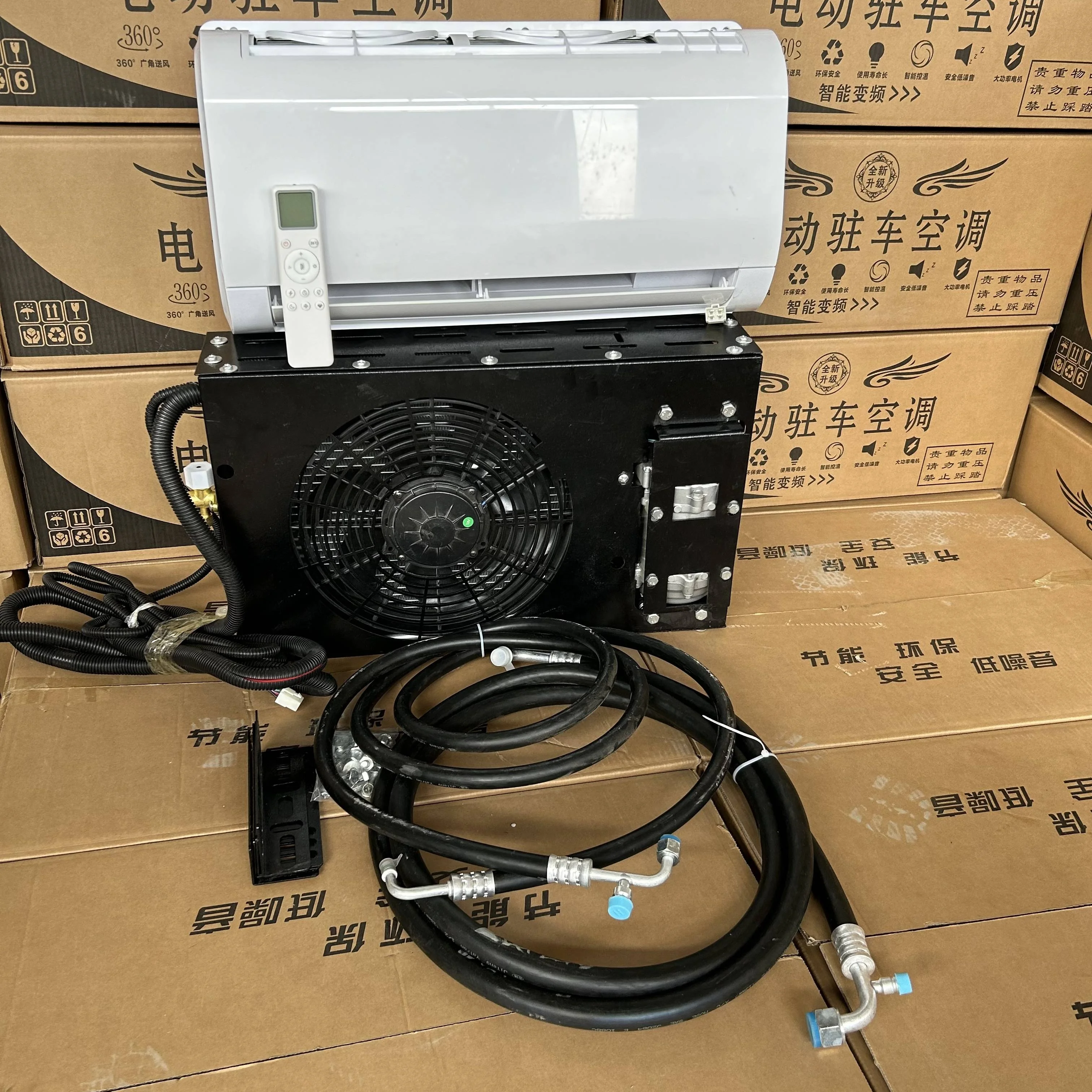 جديد 12 فولت سبليت وقوف السيارات مكيف الهواء R-134A المبردات 24 فولت شاحنة التبريد RV المحمول التيار المتناوب جعل مروحة تكييف وضاغط للهواء