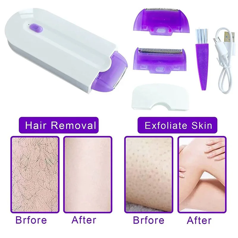 USB Aufladbare Frauen Epilierer Tragbare Haar Entfernung Werkzeug Rotary Rasierer Körper Gesicht Bein Bikini Lip Epilierer – Detail 7
