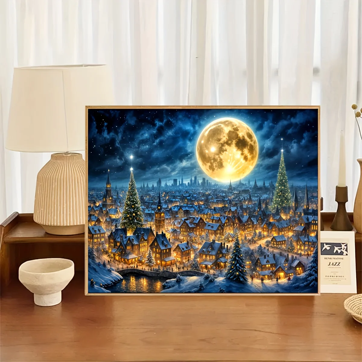 

500/1000/1200/2000PCS Puzzles for Adults Beautiful Snow Scenery in Winter Town,Jigsaw Puzzles Brain Games Gifts Home Decor