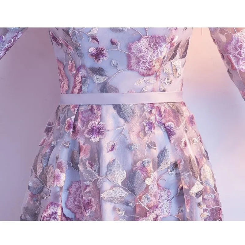 Elegante vestido de noite rosa de um ombro com um senso de luxo 25 novo anfitrião banquete atmosfera socialite pedidos vestido de casamento