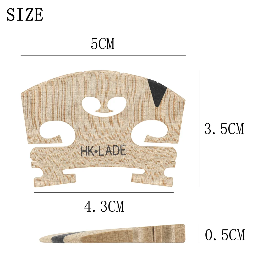 Maple Violin Bridge Precision Cut Fiddle Support Wear Resistant String Instrument Replacement Accessory for 4 4 Violin Rehearsal