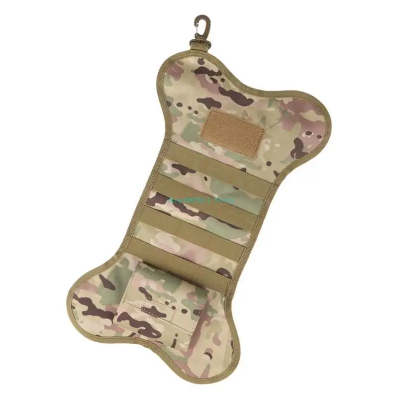 

T3LD Dog Bone Christmas Stocking Pet Decoration Bag Military Ornament
