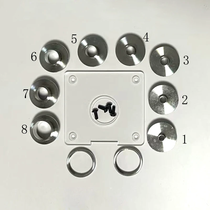 

Set of Round Base Plate + 10PCS Stainless steel Router Template Guide Bushings With Drilled Holes For BOSCH GMR1