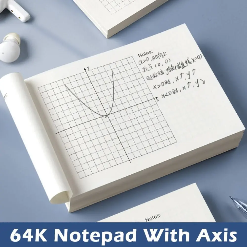 

Minimalist 64K Notepad Tearable Portable Draft Book With Axis Graphing Papers Math Exercises