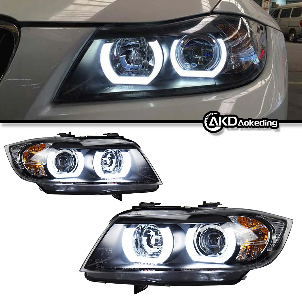 

Headlight For BMW 3 Series E90 2005-2012 Head Lights angel eye Style Replacement DRL Daytime lights retrofit Projector Facelift