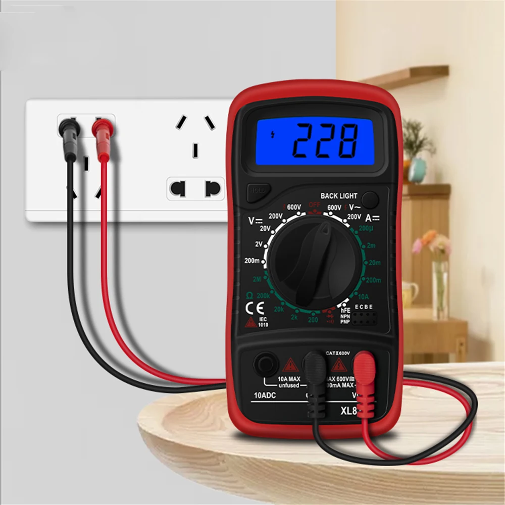Handheld Digitale Multimeter Ohm Voltage Tester Meter Multimetro XL830L Ac/Dc Ampèremeter Met Thermokoppel Lcd Backlight Display Nieuwe