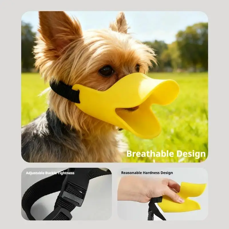 Adjustable Dog Silicone Duck Muzzle Anti Bite Stop Barking Pet Accessory Safe Small to Large Dog Mouthpiece Cover