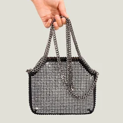 Texture Rhinestone Handbag Diamond Ins Dinner Armpit Shoulder Bag Women Full Luxury Messenger Leather