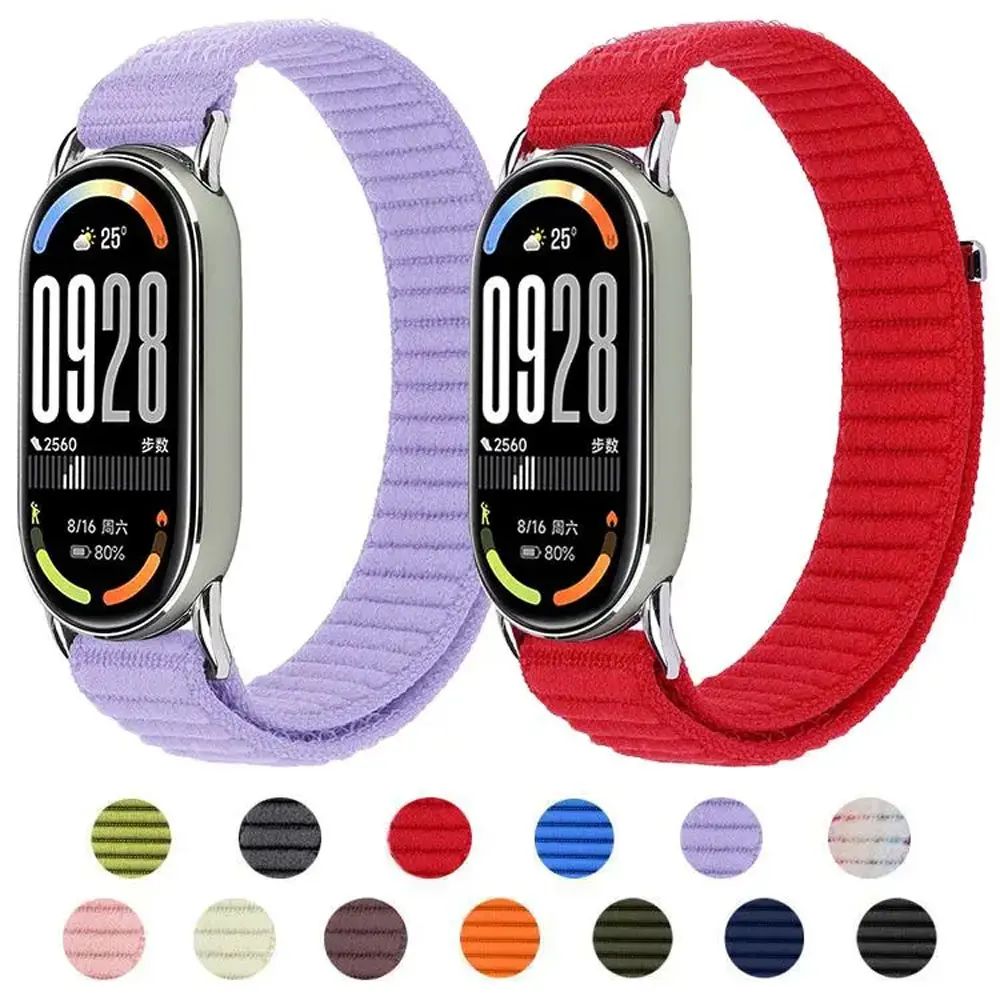 Nylon field watchaband for Xiaomi smart Band 10 9 8 Strap accessories Sport Bracelet Replacement correa Mi band 8 9 10 strap NFC