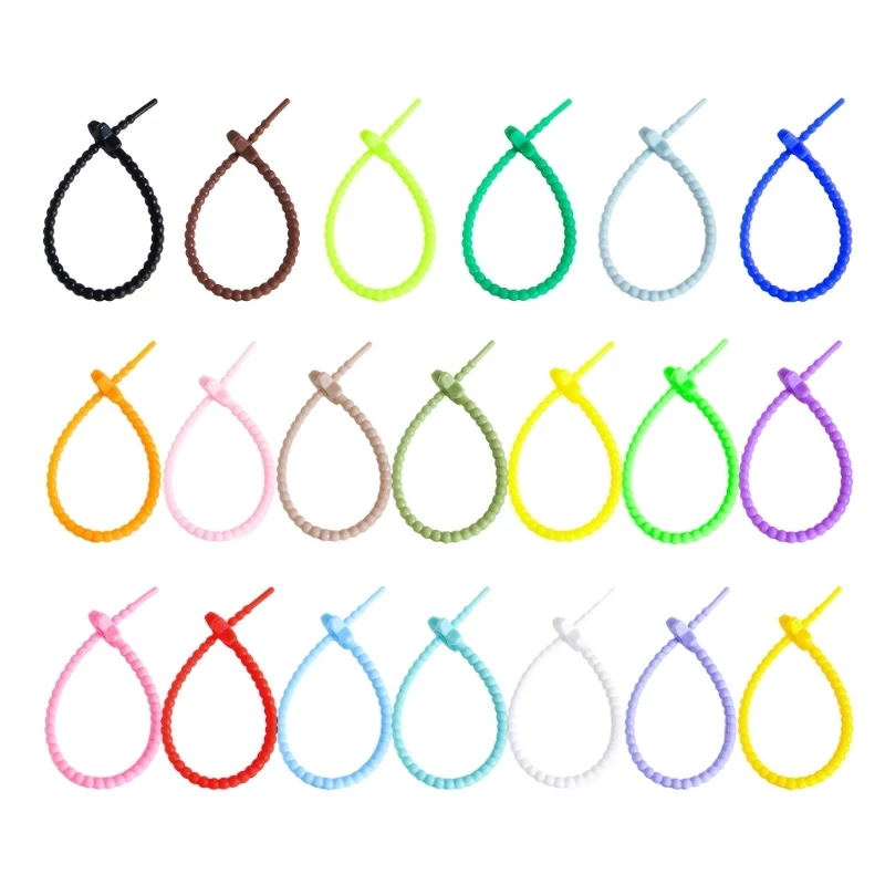 22cm Candy-Colored Silicone Rope Data Line Binding Tape DIY Key Chain