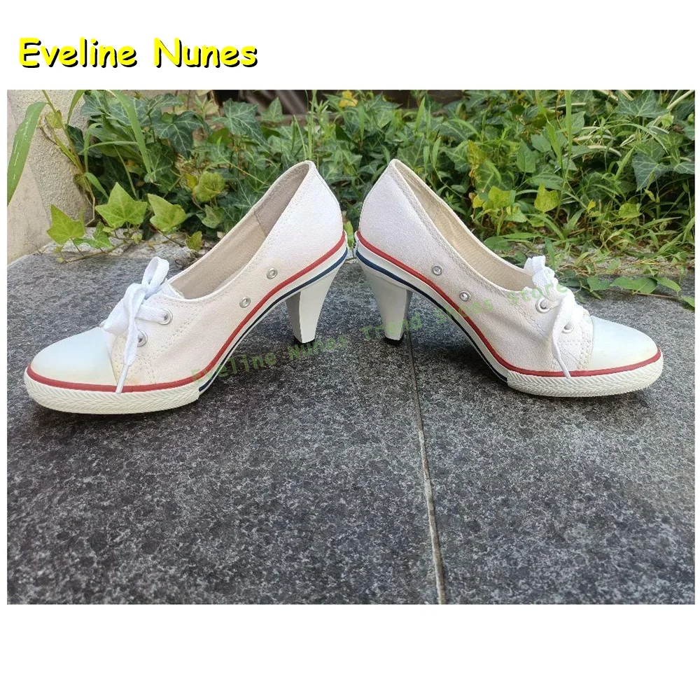 وأشار رو الكعوب رقيقة مختلط الألوان عادية الشارع نمط المرأة مضخات موضة قماش الدانتيل متابعة أحذية رياضية الضحلة 2025 الخريف أحدث #5