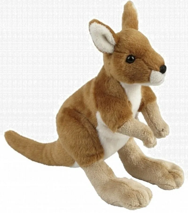 Plush Kangaroo Fluffy Teddy Soft Animal Jumping Snuggle Cute Birthday Gift for Boys and Girls