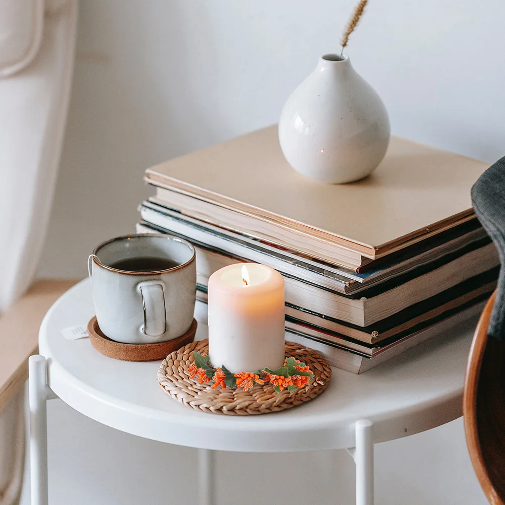 

6pcs Artificial Wreaths Simulated Berries Rings Realistic Texture Home Decoration Holiday Parties Weddings Door