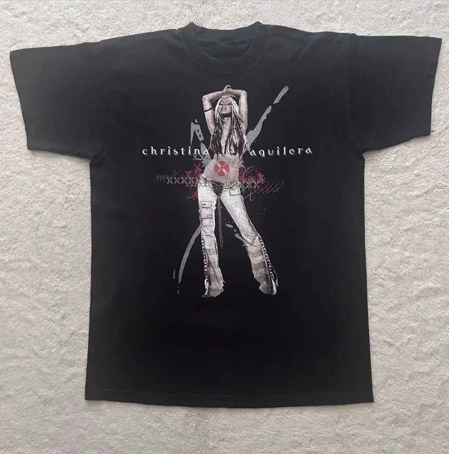

Короткая футболка Christina Aguilera Album Tour для мужчин и женщин, хлопок всех размеров