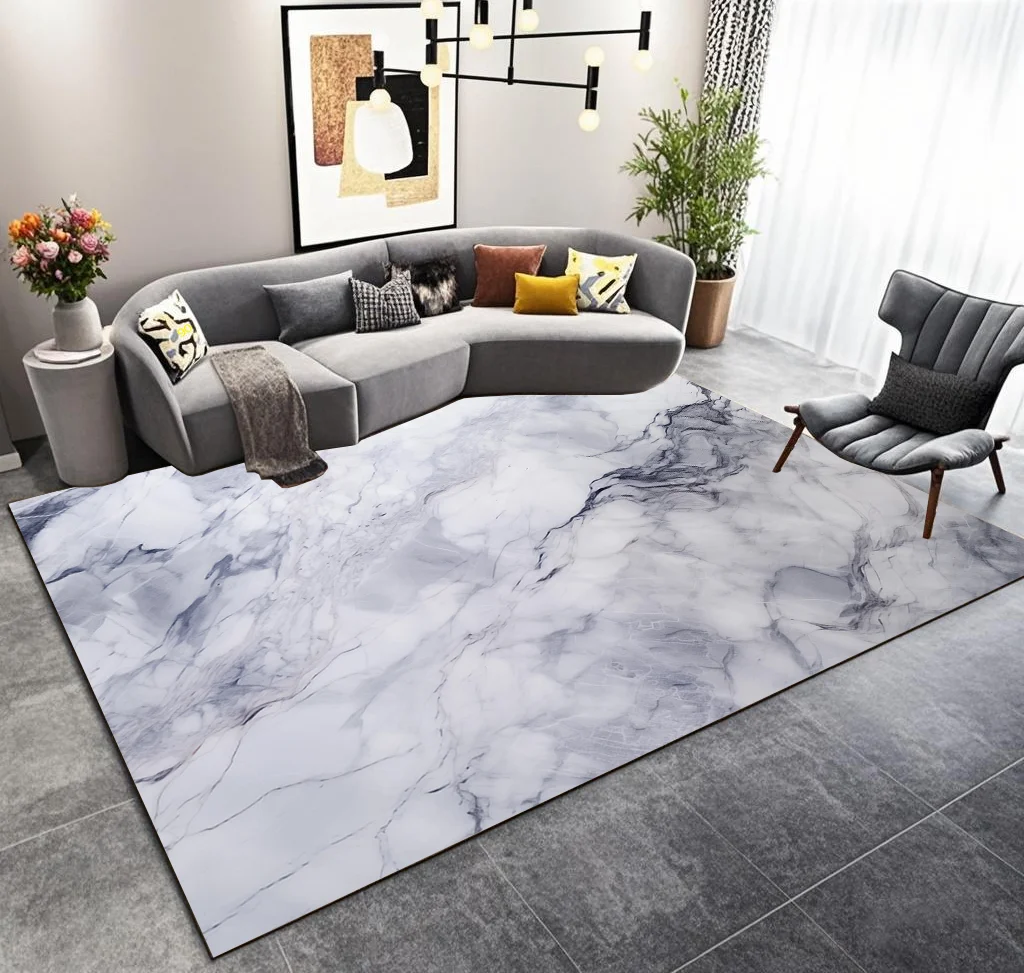 Nordic Luxury Marble Living Room Carpet 200x300 Cm Large Area Non-slip Plush Rugs Decoration Bedroom Bedside Soft Floor Mats