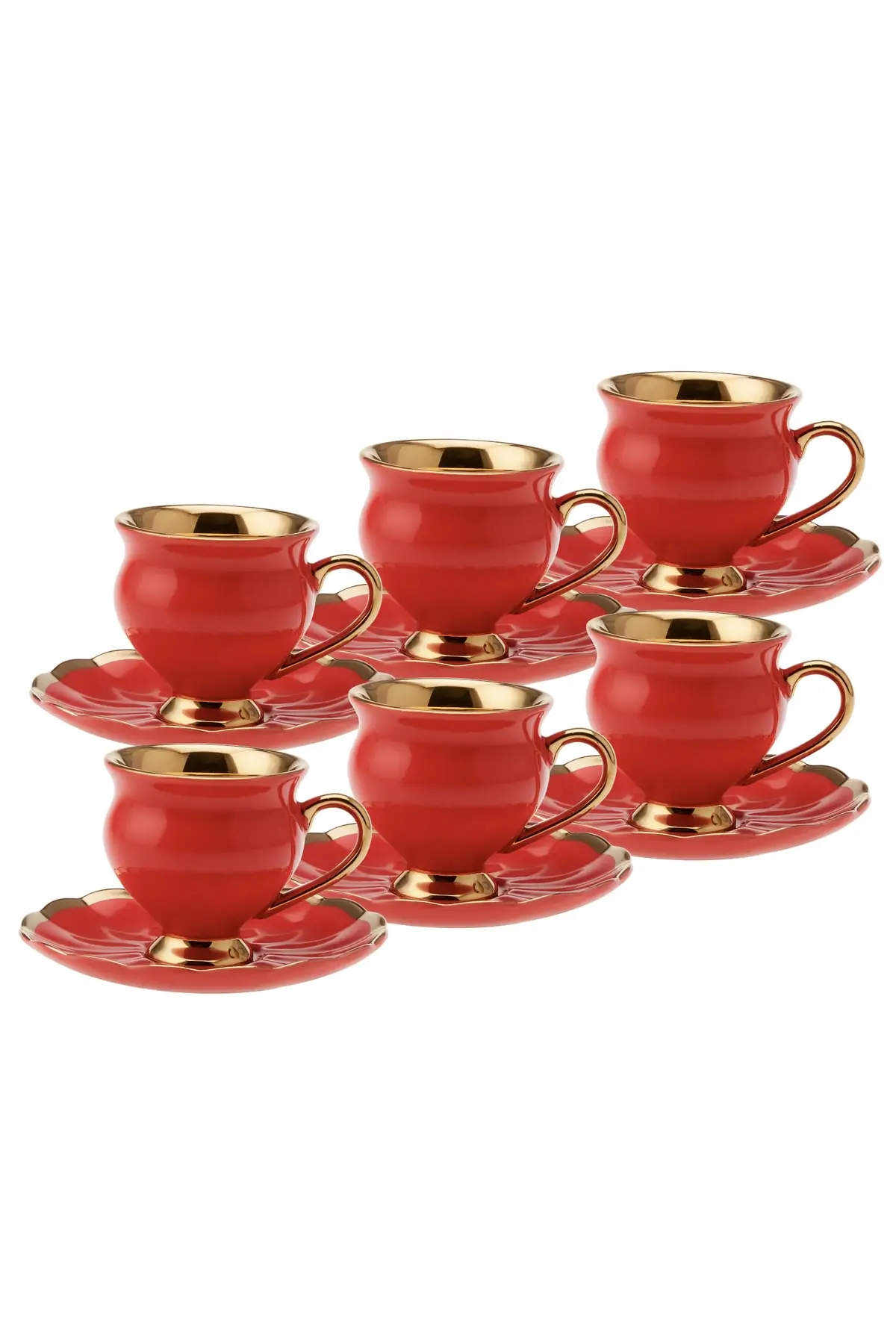 

DOLBOVI Exclusive red 6 person coffee cup set 90 Ml