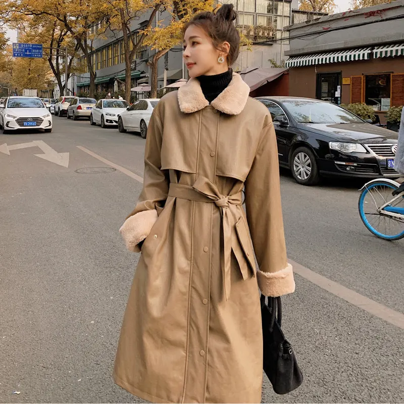 Winter New Women's Cotton Jacket Loose Windproof Leather Parkas