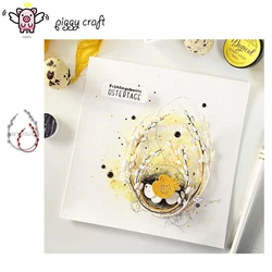Piggy Craft metal cutting dies cut die mold Easter Leaf Strips Eggs Scrapbook paper craft knife mould blade punch stencils dies