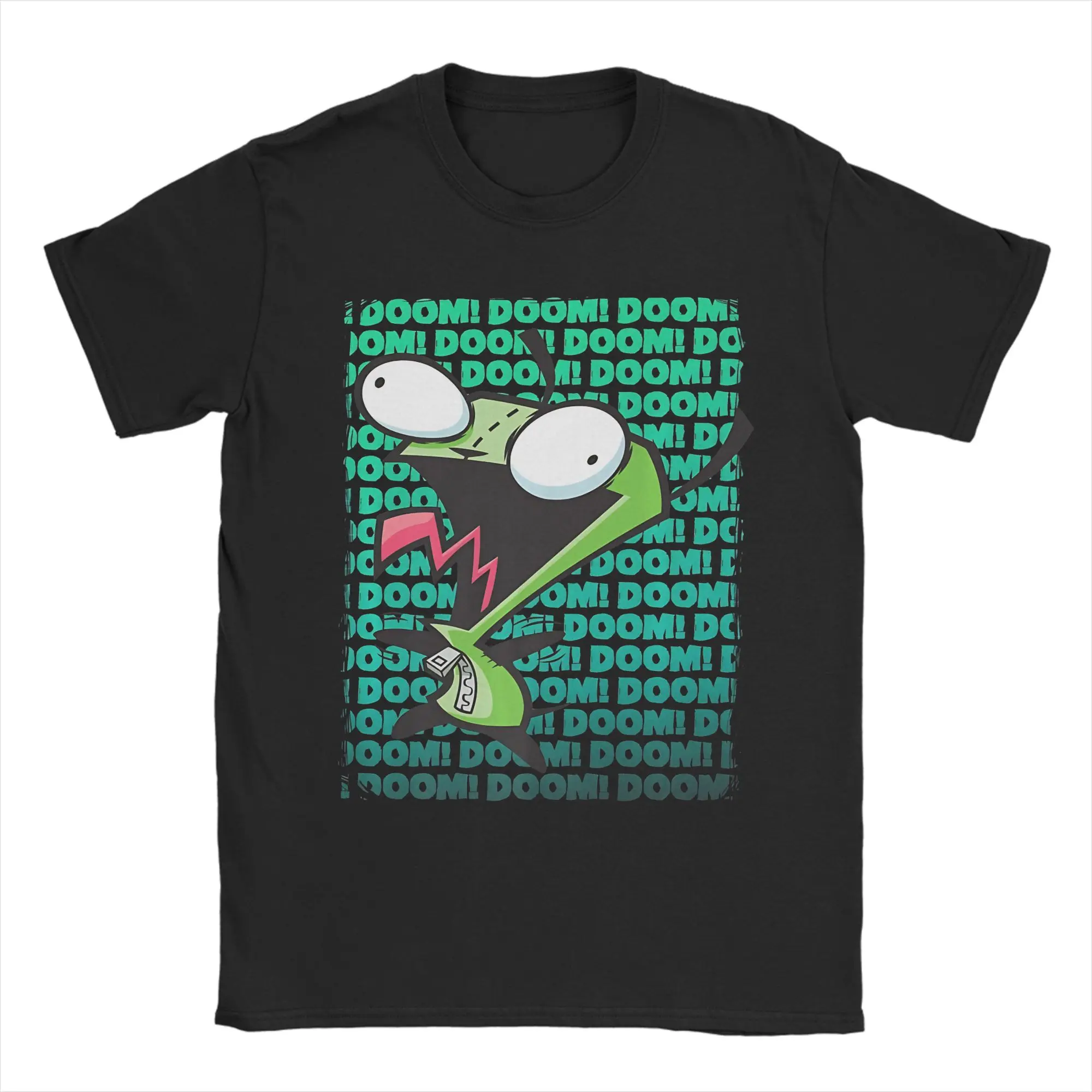 Novidade Nickelodeon Invader Zim Gir Impending Doom Song Camisetas Homens Gola Redonda Camiseta de Algodão Puro Manga Curta Camisetas Tops