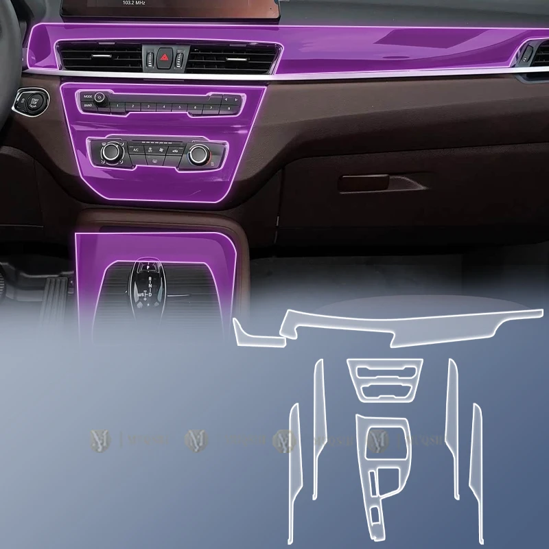 For BMW X1 F39 X2 F48 2016-2022 Car Interior Film Dashboard piano board Shift center console Anti-scratch transparent TPU Film