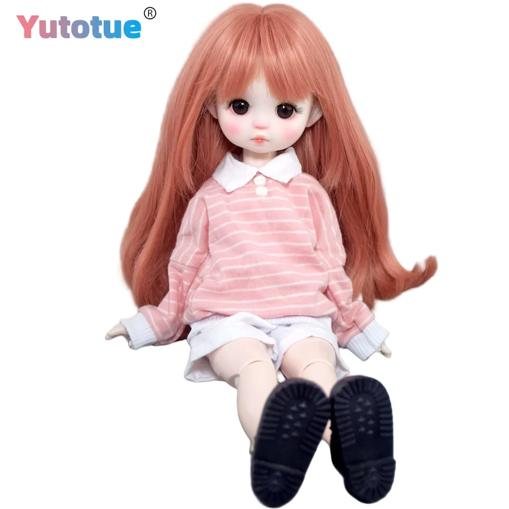 

YUTOTUE 12 inch Height Girl Doll Toy Joints Body Makeup Face Outfits Assemble Completed Kids Gift Lifelike