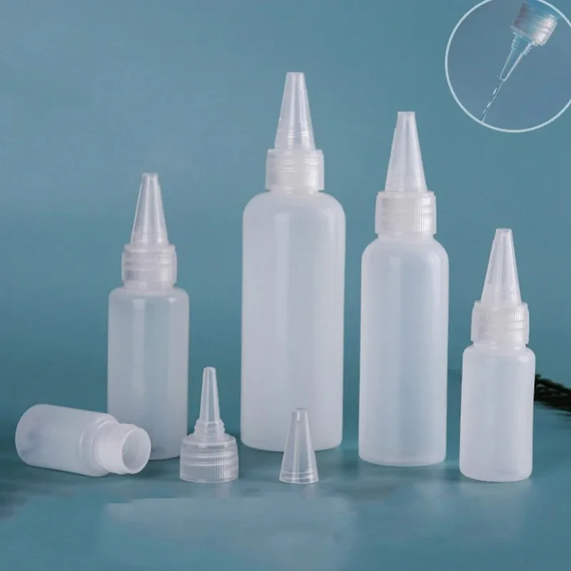 

50pcs Plastic Squeeze Bottles Small Clear Empty Dropper Bottle with Leak-Proof Top Caps for Paint Art Lotion Glue Liquids