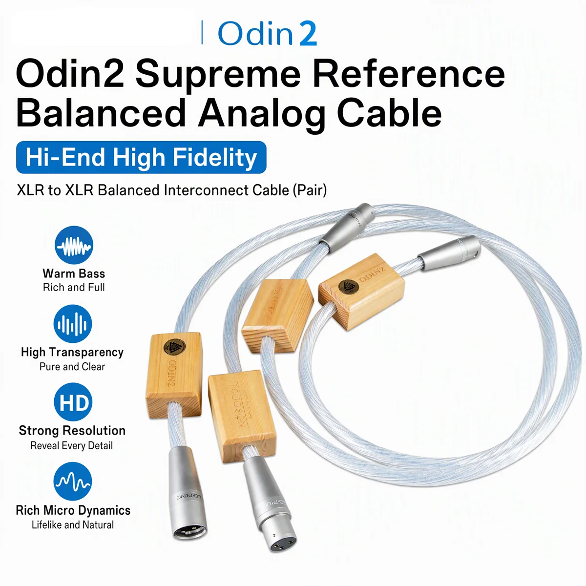 USA Odin2 Supreme Reference 8-core XLR Balanced Audio Cable, Audiophile Interconnect Cord for Amplifier DAC CD Player