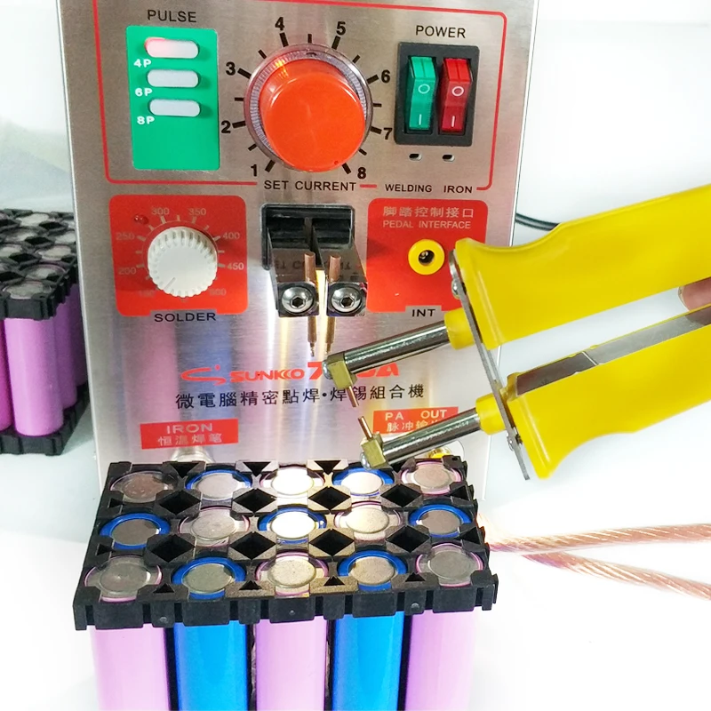 Sunkko 709a mit 70b Punkts chweiß gerät 1,9 kW LED-Lichtimpuls-Batterie-Punkts chweiß gerät für Batteriepack-Schweiß präzision