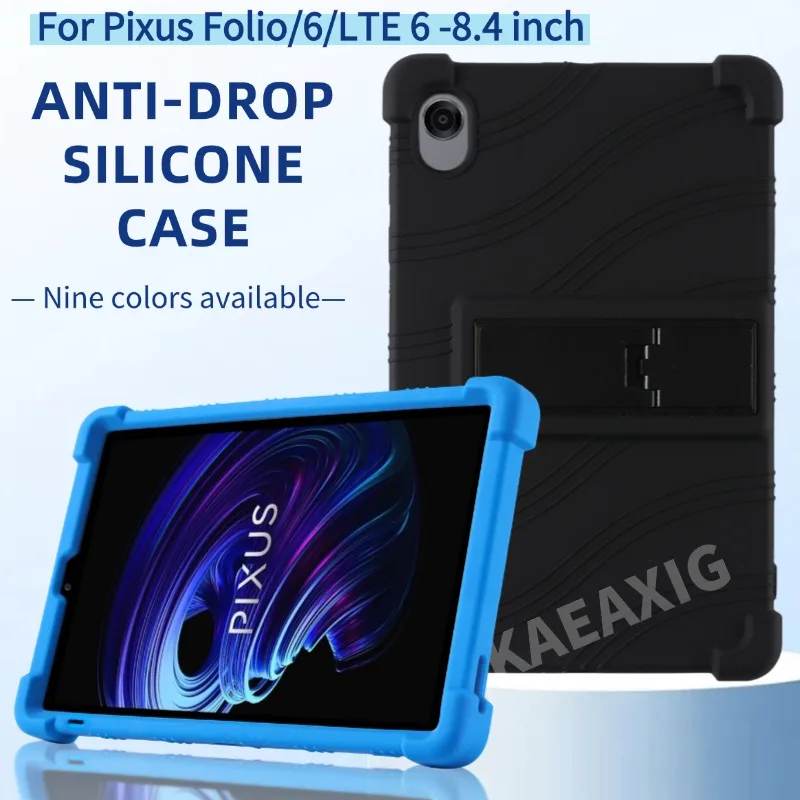 

For Pixus Folio/Folio 6 8.4inch Tablet Case Shockproof Cover Pixus Folio LTE 6 Soft Silicon Stand Protective Shell