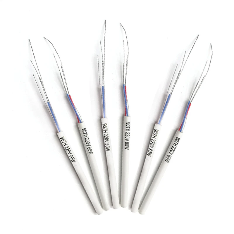 แกนเหล็กบัดกรี2ชิ้น75มม. 60W เครื่องเชื่อมเหล็กไฟฟ้าปรับอุณหภูมิได้คงที่เครื่องทำความร้อนเซรามิก