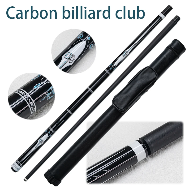 

Carbon Fiber Pool Cue Stick 13mm Tip Sleek Black Design Durable Perfect for Nine Ball and Carom Billiards with Protective Tube