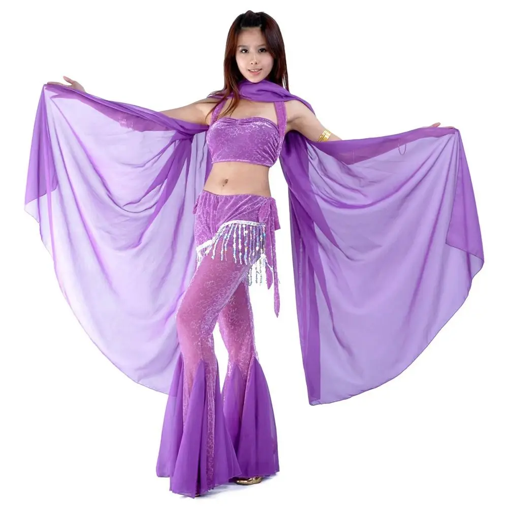 Großer Schleier Schal Bauchtanz Chiffon Schal Frauen Hüfttuch Wickel gürtel Tänzer Rock weibliche Show Kostüme für Thailand/Indien/Arab