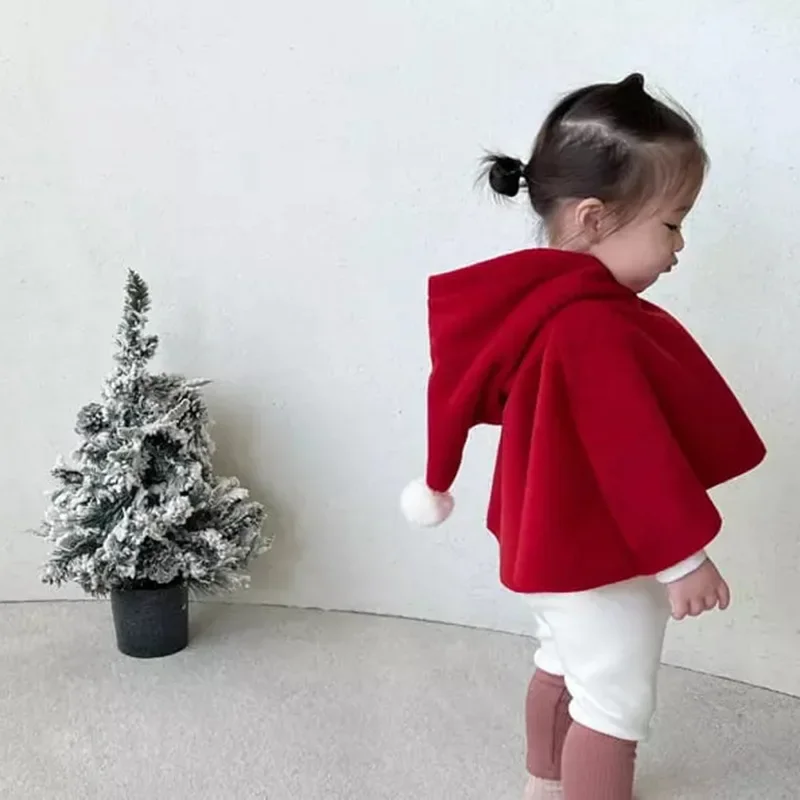 Baby New Year Cloak Robe Autumn and Winter Baby Girl Go out Thickened Coat Shawl Girls\' Clothing