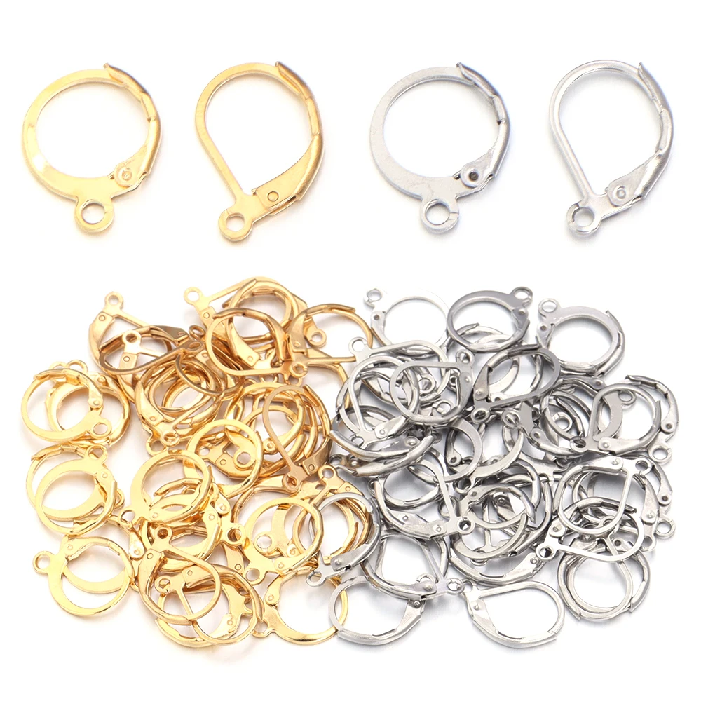 20 Stück Edelstahl-Ohrringhaken, hypoallergener Ohrhaken, Ohrdraht mit offenem Ring für die Schmuckherstellung, DIY-Ohrringe, Zubehör