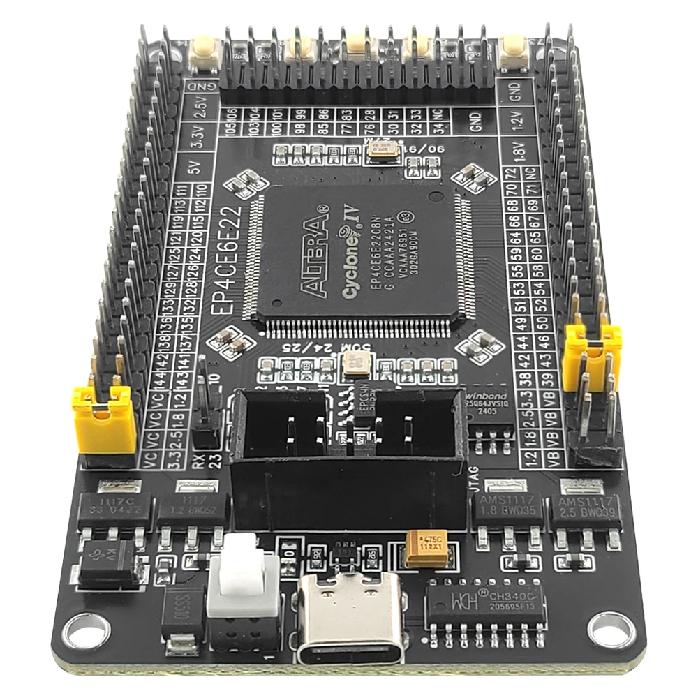 EP4CE6E22C8N مجلس التنمية FPGA الأساسية لوحة النظام وحدة متوافقة مع Altera CycloneIV الطرفية رقاقة W25Q CH340 Type-C #6
