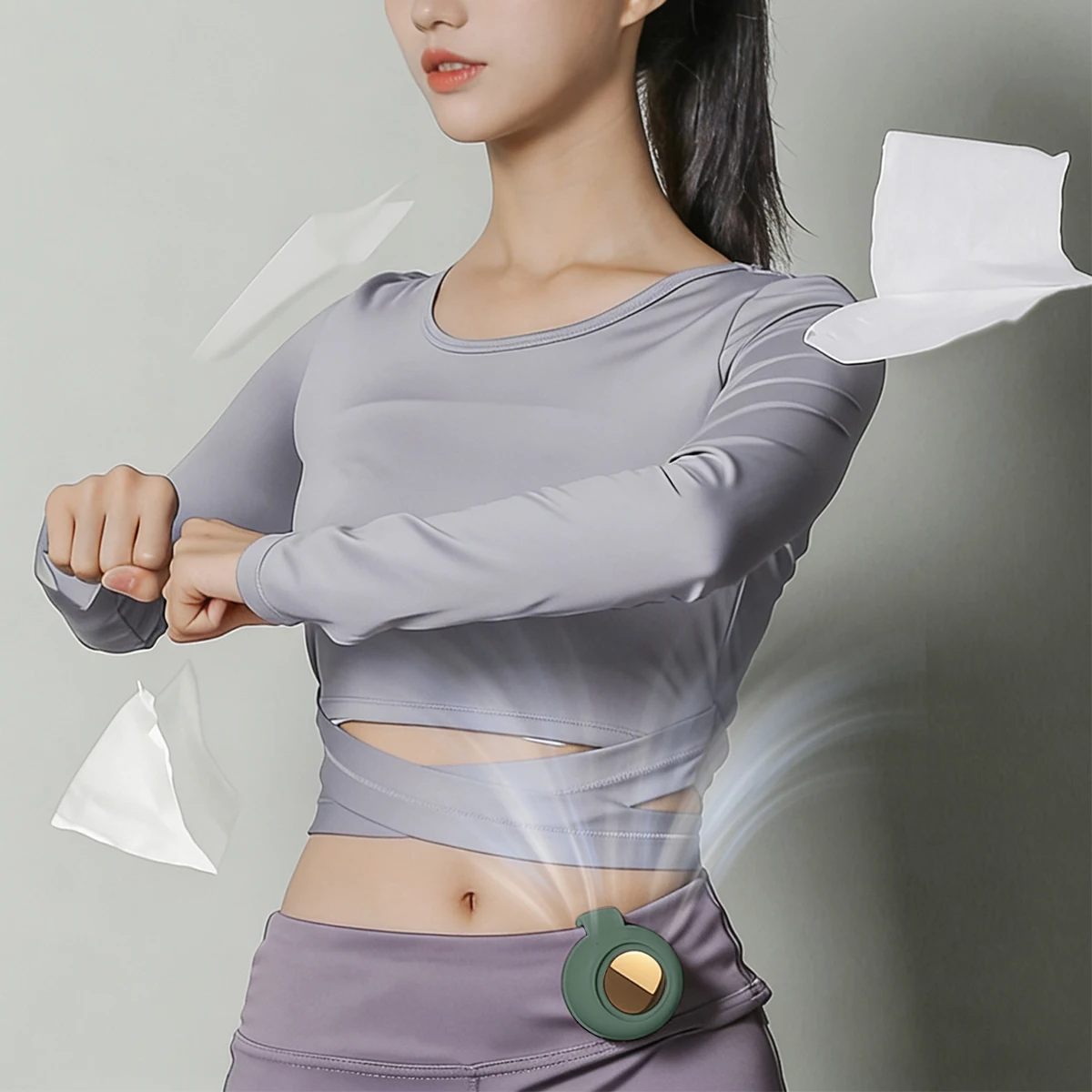 Hands Free Waist Clip Fan 900mAh 3 Speeds Bladeless USB Rechargeable Portable Personal Cooling for Outdoor Sport Travel image 4