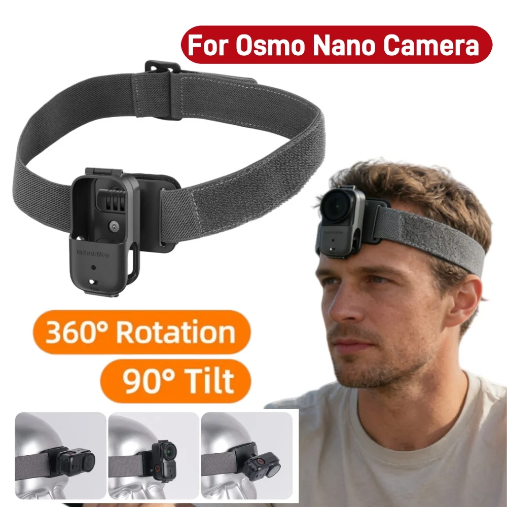 Elastic Retention Strap Fit for DJI Osmo Nano Camera Accessories Removable Headband Quick Release with 360 Degree Rotation