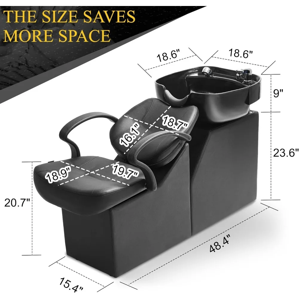 كرسي وعاء الشامبو البلاستيكي، كرسي الحلاق، محطة غسيل الشعر لصالونات التجميل في المنتجعات الصحية