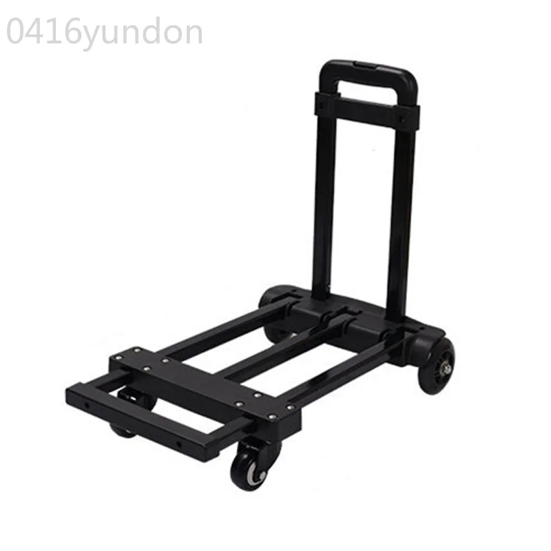 4 Wheels Mini Folding Carts Trolley Hand Truck Aluminum Alloy Dolly Portable Carts For Home Office Shopping Travel